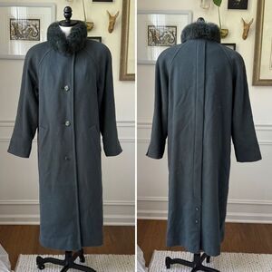 Vintage Modes Me-Jay Montreal Virgin Wool Authentic Fur Coat Green 6